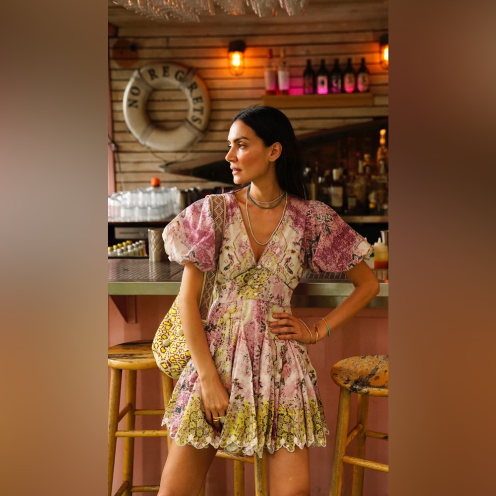 HEMANT AND NANDITA MAYA PUFF SLEEVE MINI DRESS size XL